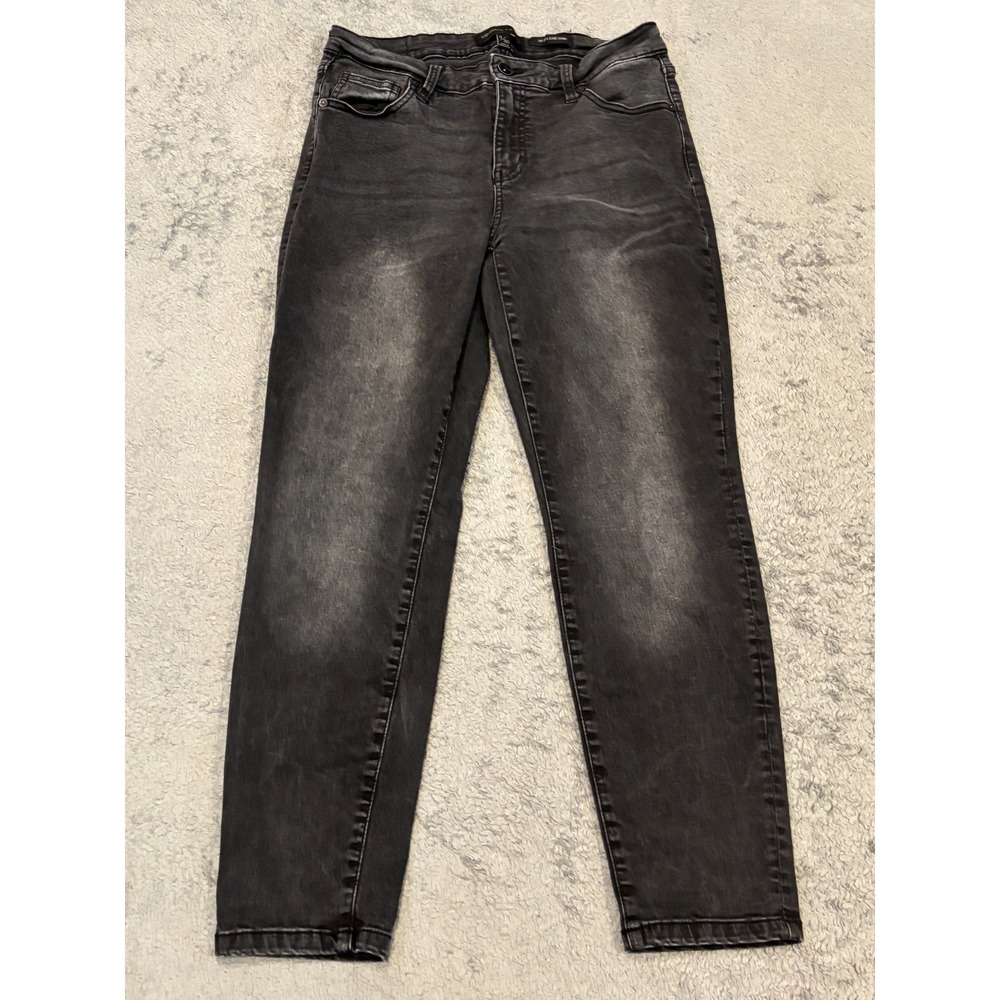 Kendall + Kylie Jeans Womens 11/30 Ultra Babe Skinny Mid Rise Black Denim